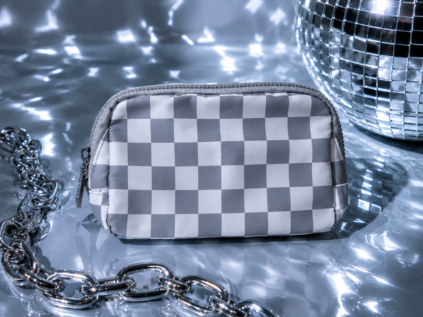 Grey Checkered Everyday Belt Bag