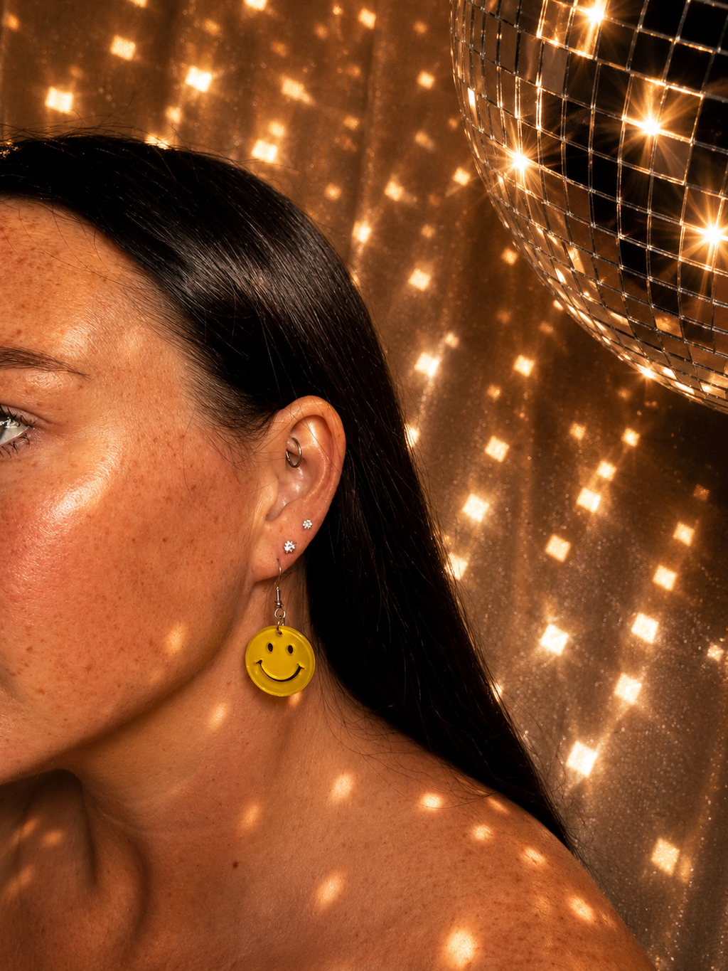 Smiley Face Dangle Earrings