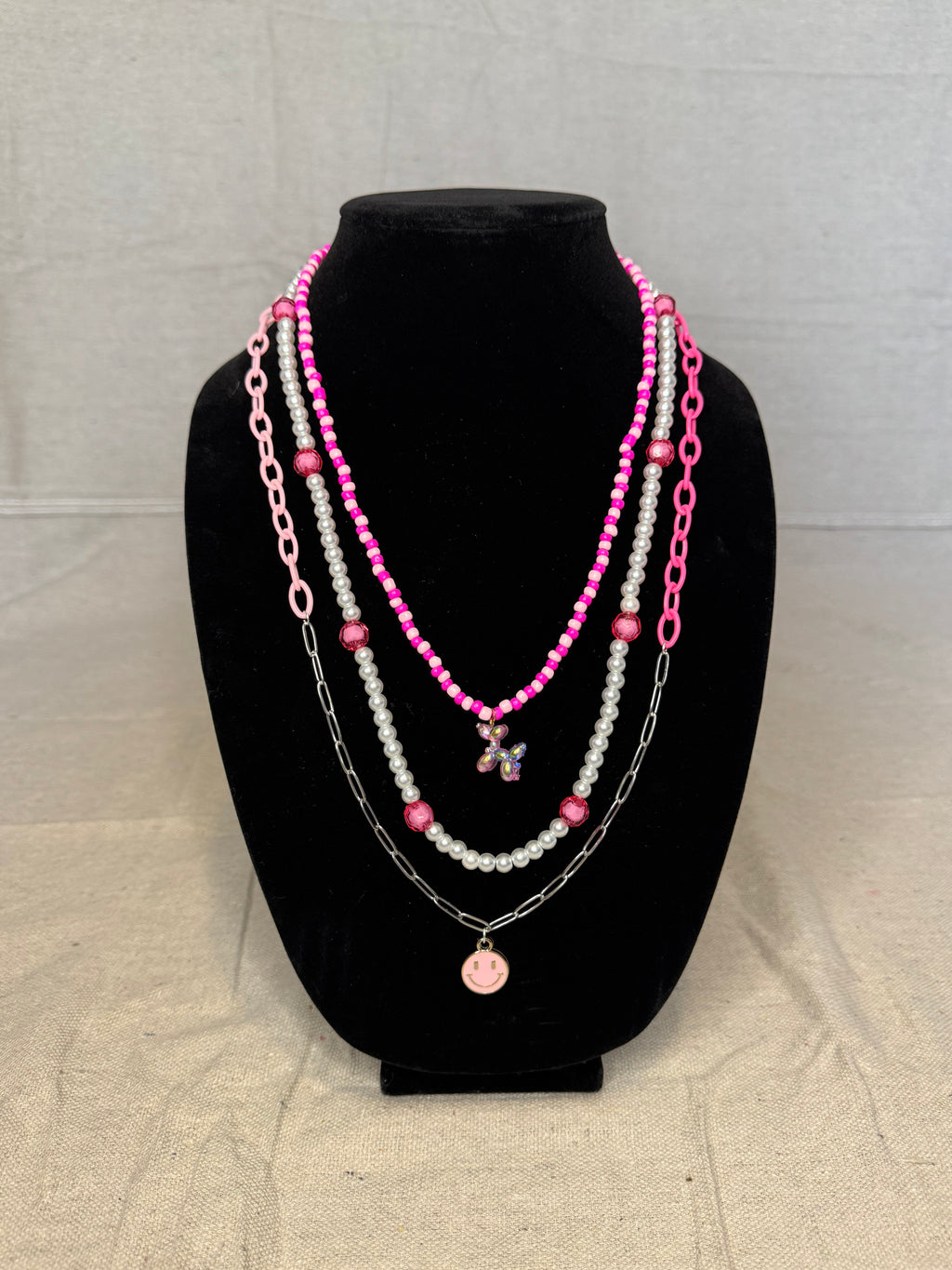 Pink Pearl Smiley Stack
