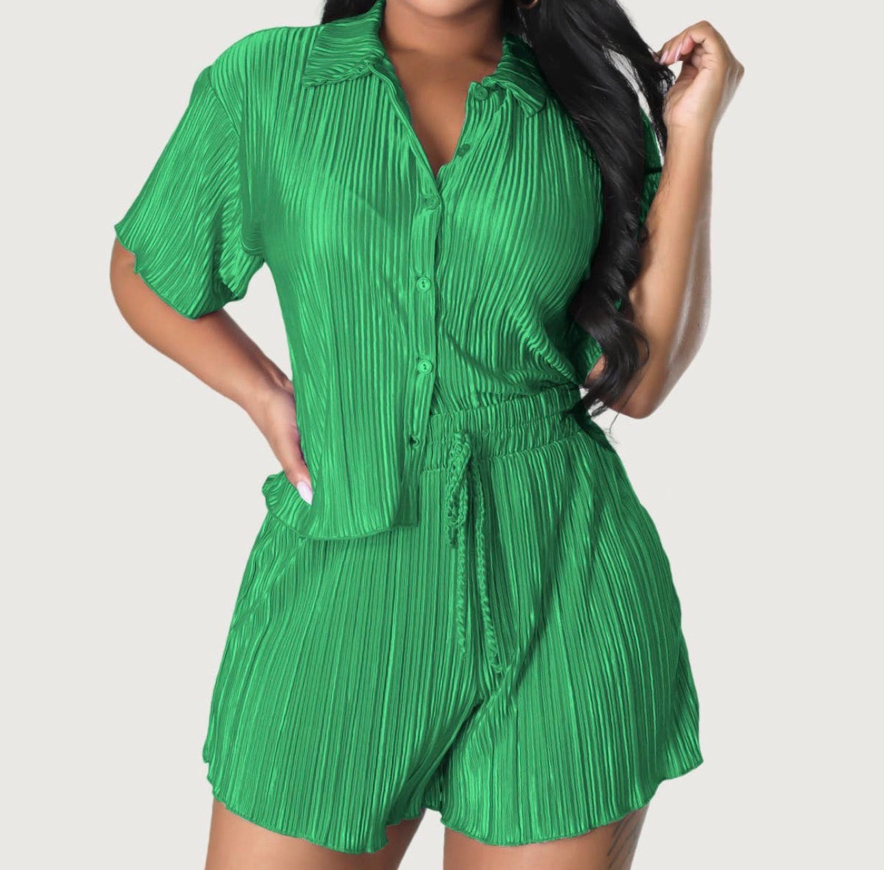 Emerald Crinkle Set