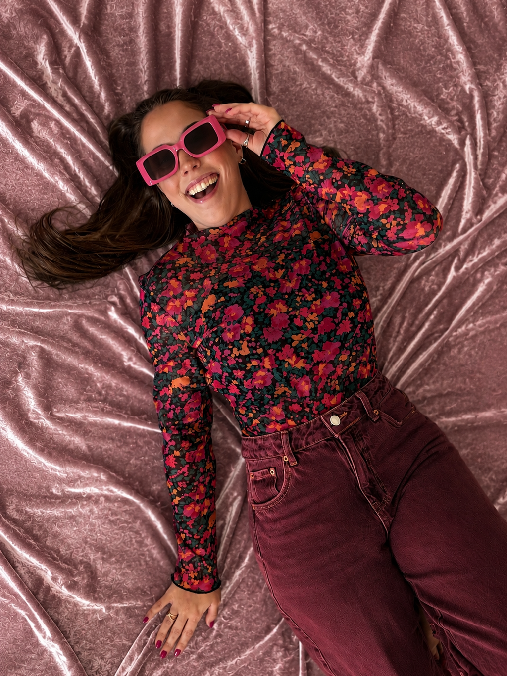 Moody Floral Mesh Top