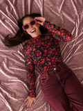 Moody Floral Mesh Top