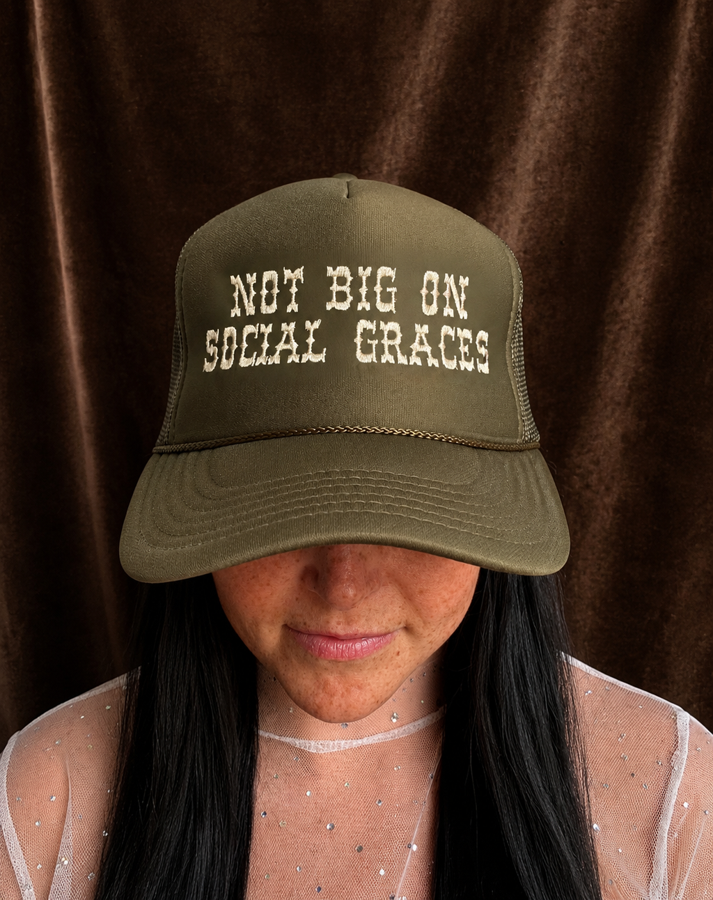 Not Big On Social Graces Trucker Hat