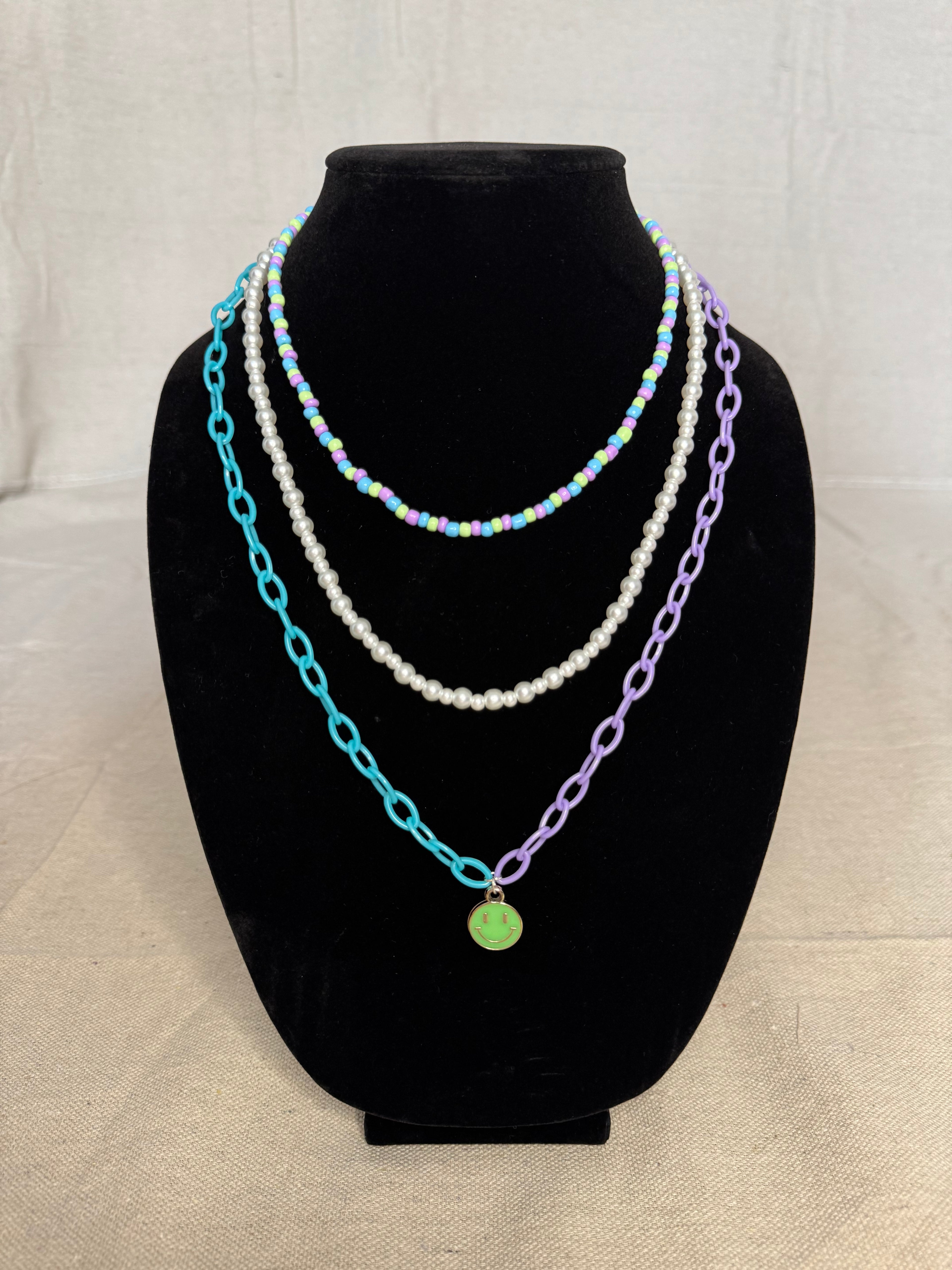 Pastel Smiley Charm Stack