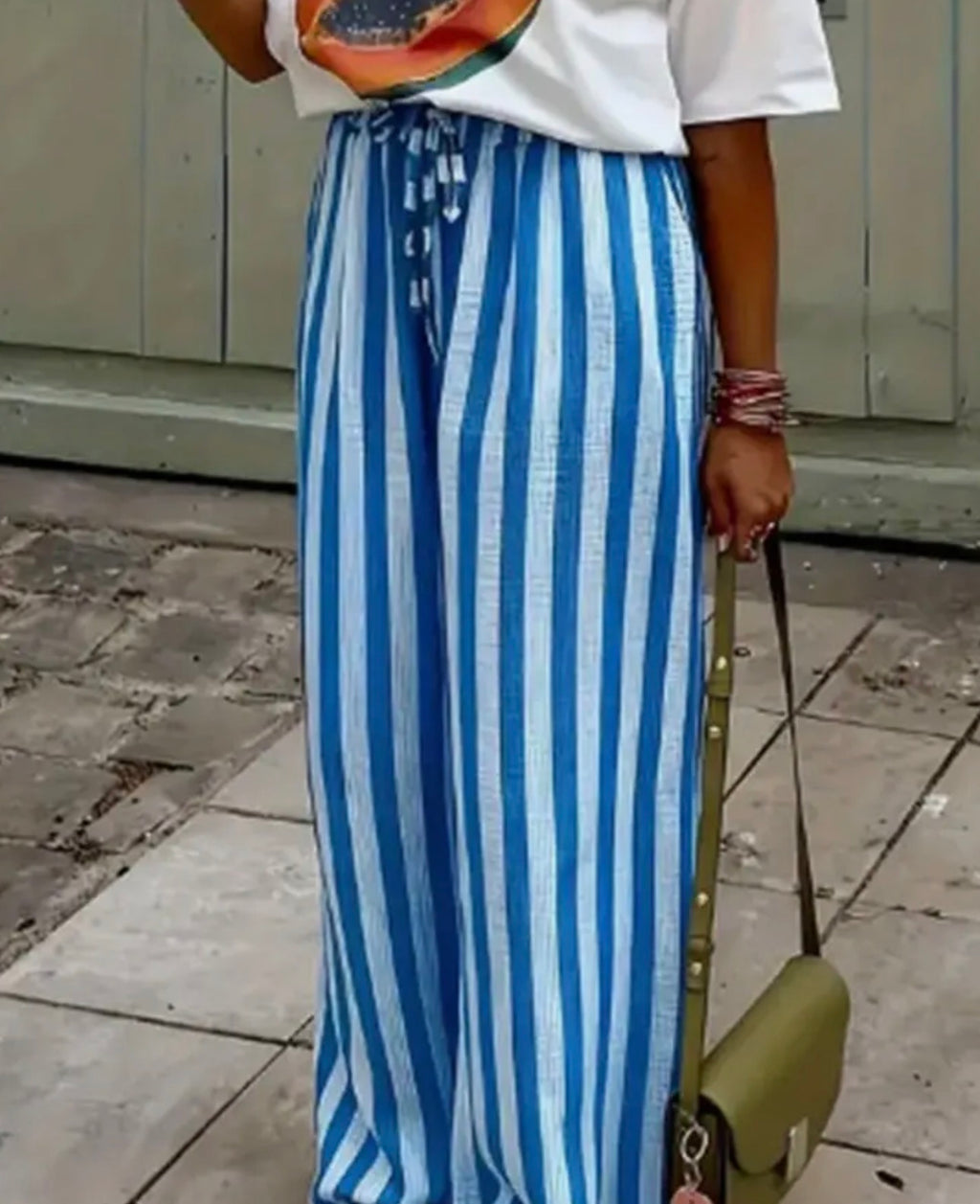 Blue Skies Stripe Wide Leg Pants