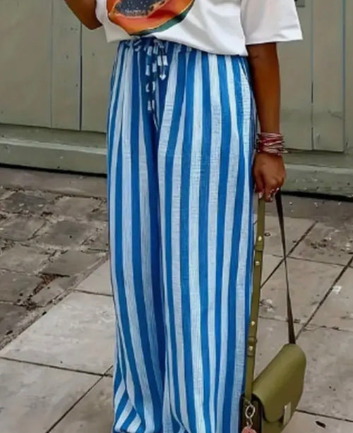 Blue Skies Stripe Wide Leg Pants