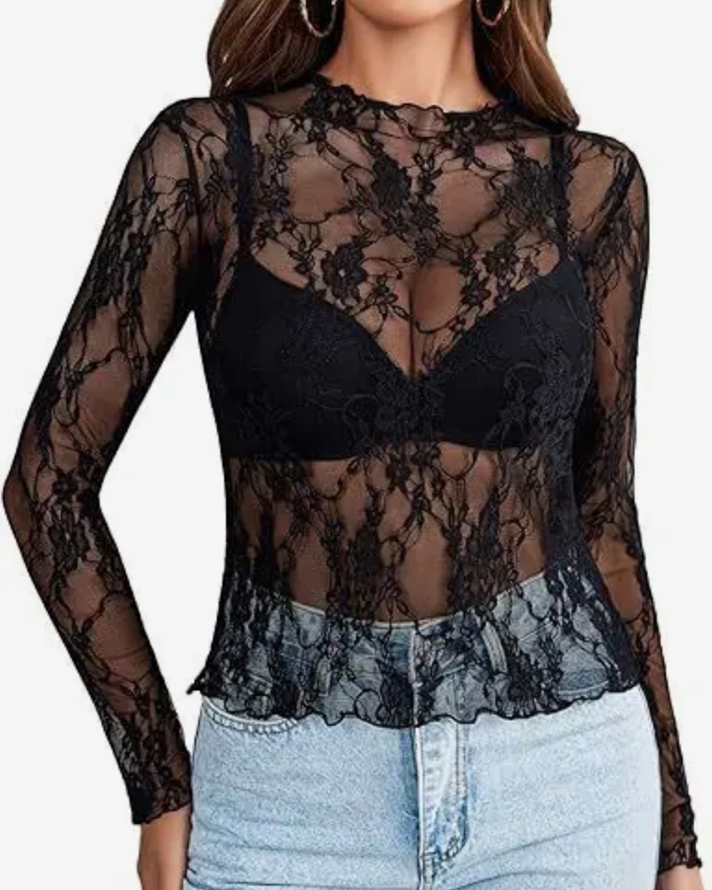 Midnight Lace Mesh Top