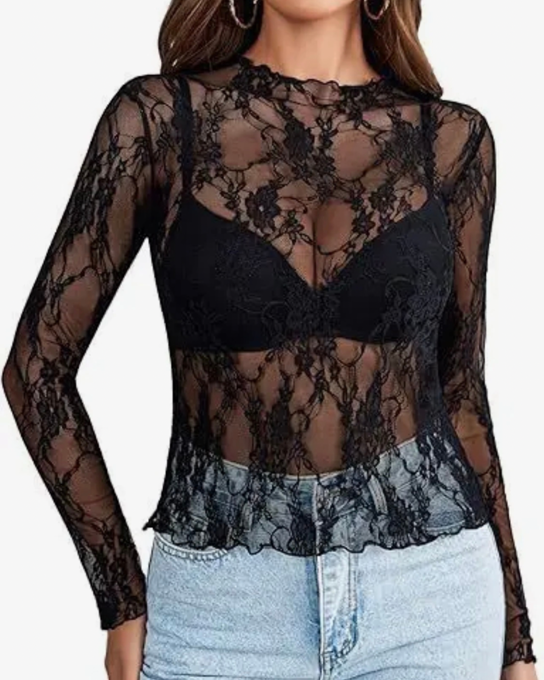 Midnight Lace Mesh Top