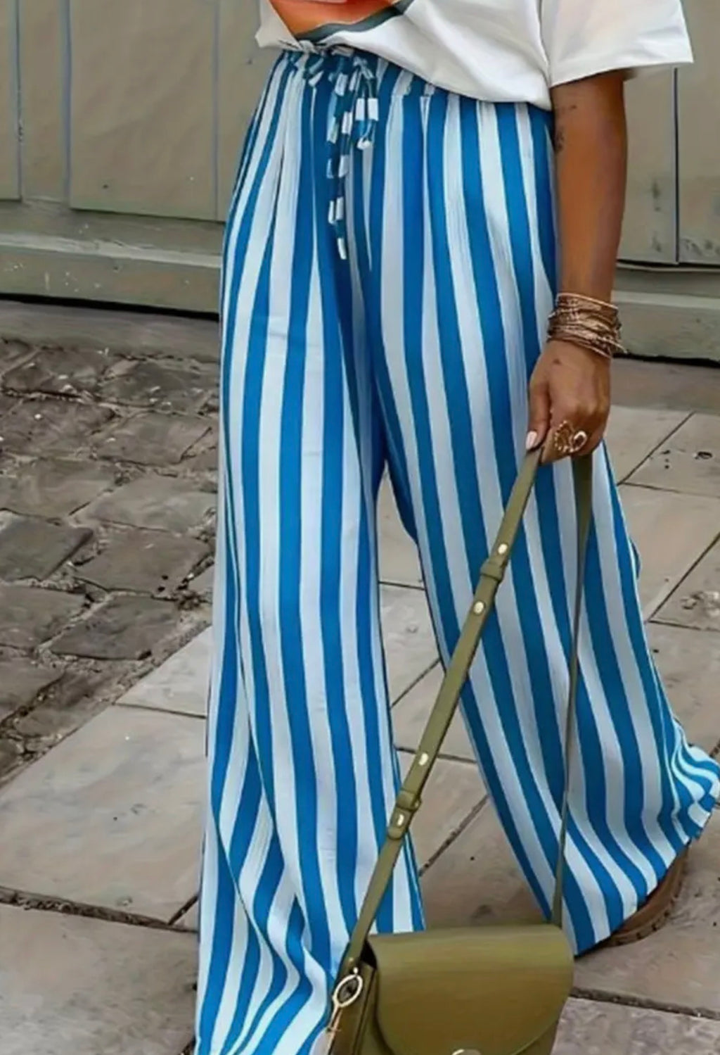 Blue Skies Stripe Wide Leg Pants