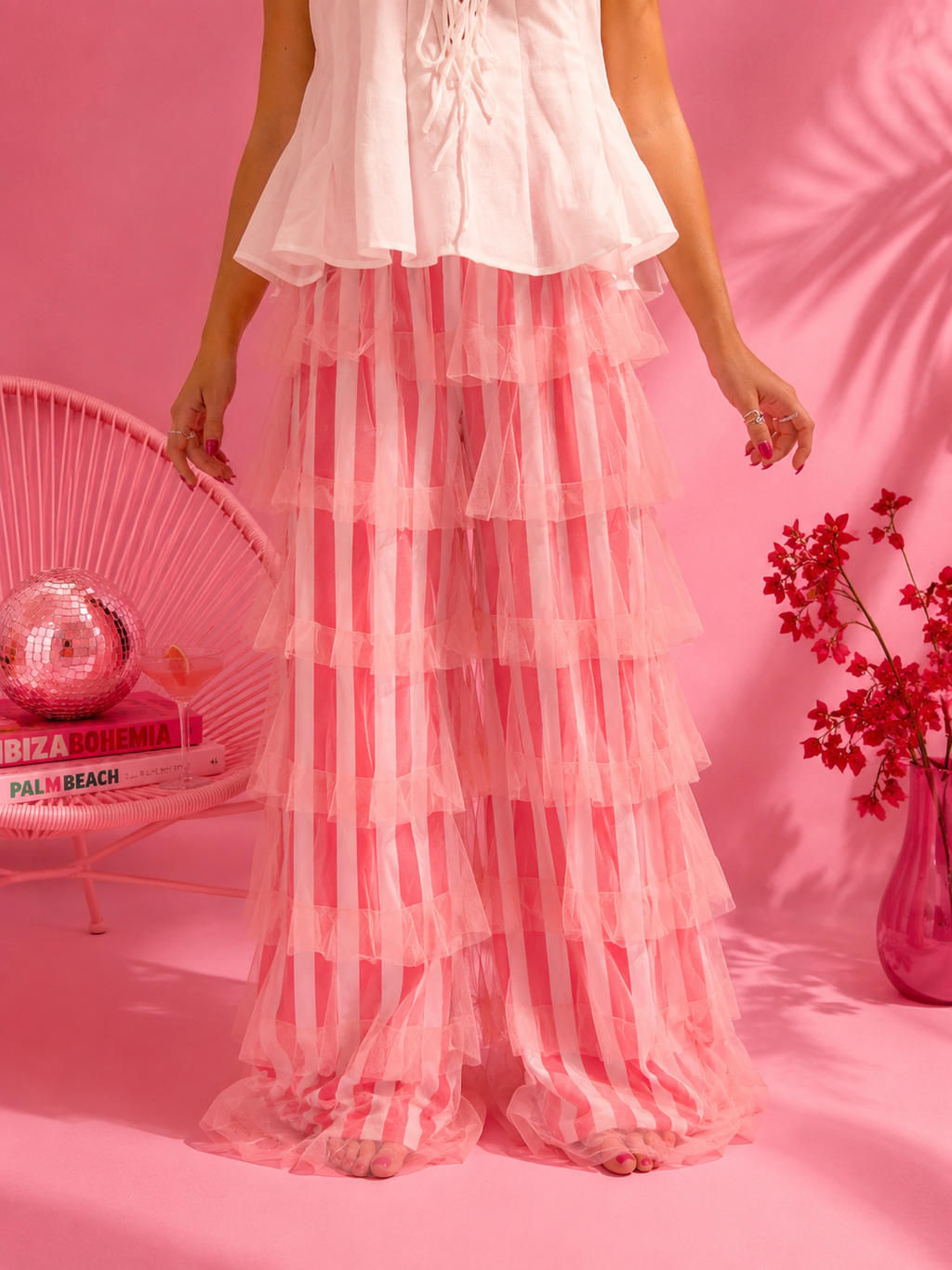Pretty in Pink Ruffle Pants