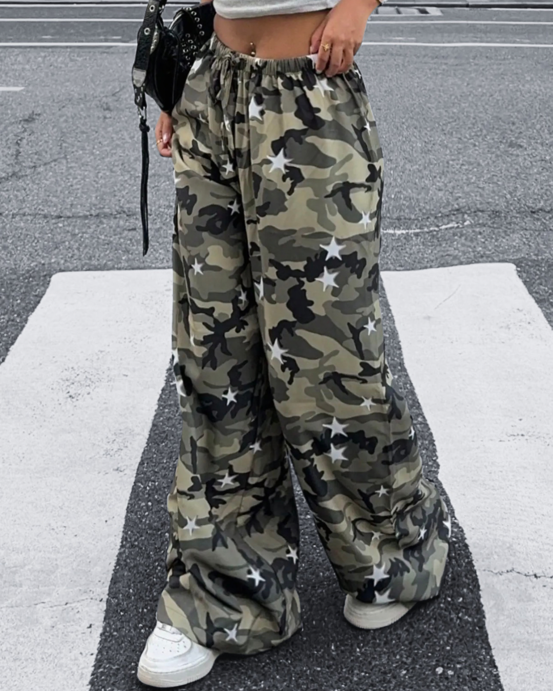 Camo Star Girl Wide Leg Pants