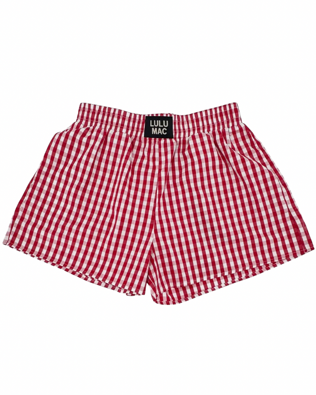 Off Duty Structured Red Gingham Shorts