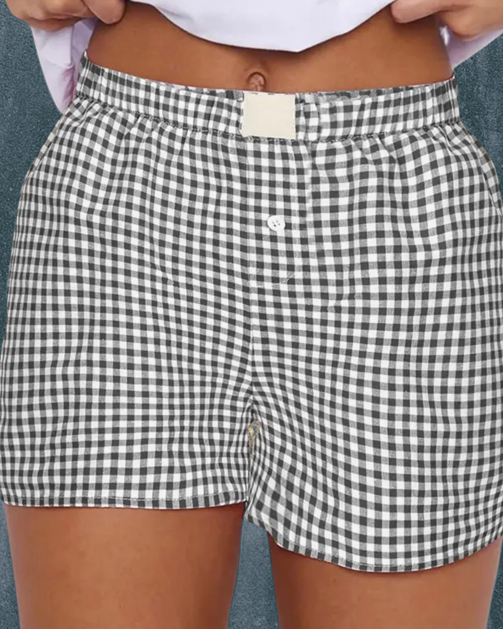 Black Gingham Boxer Shorts