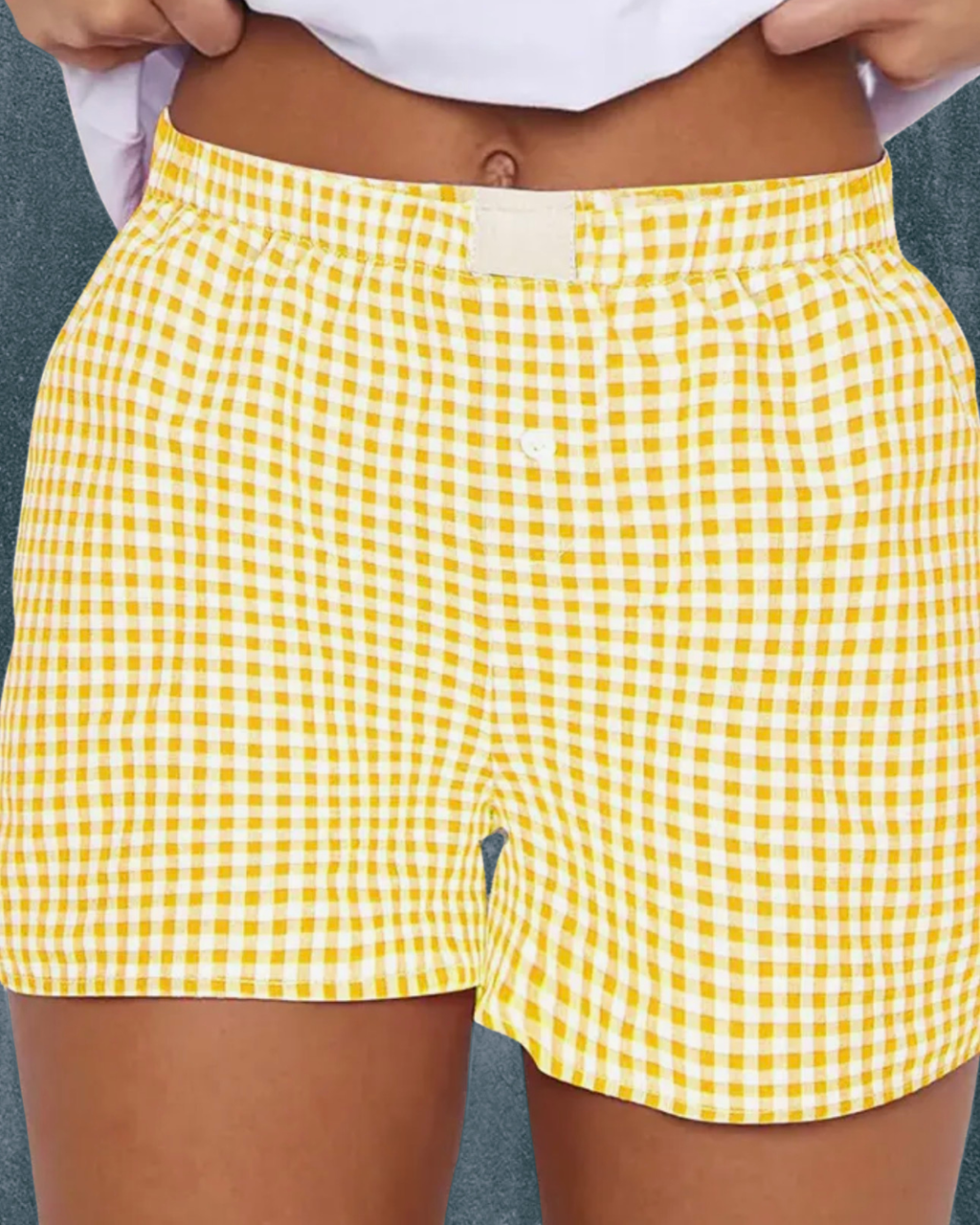 Yellow Gingham Boxer Shorts