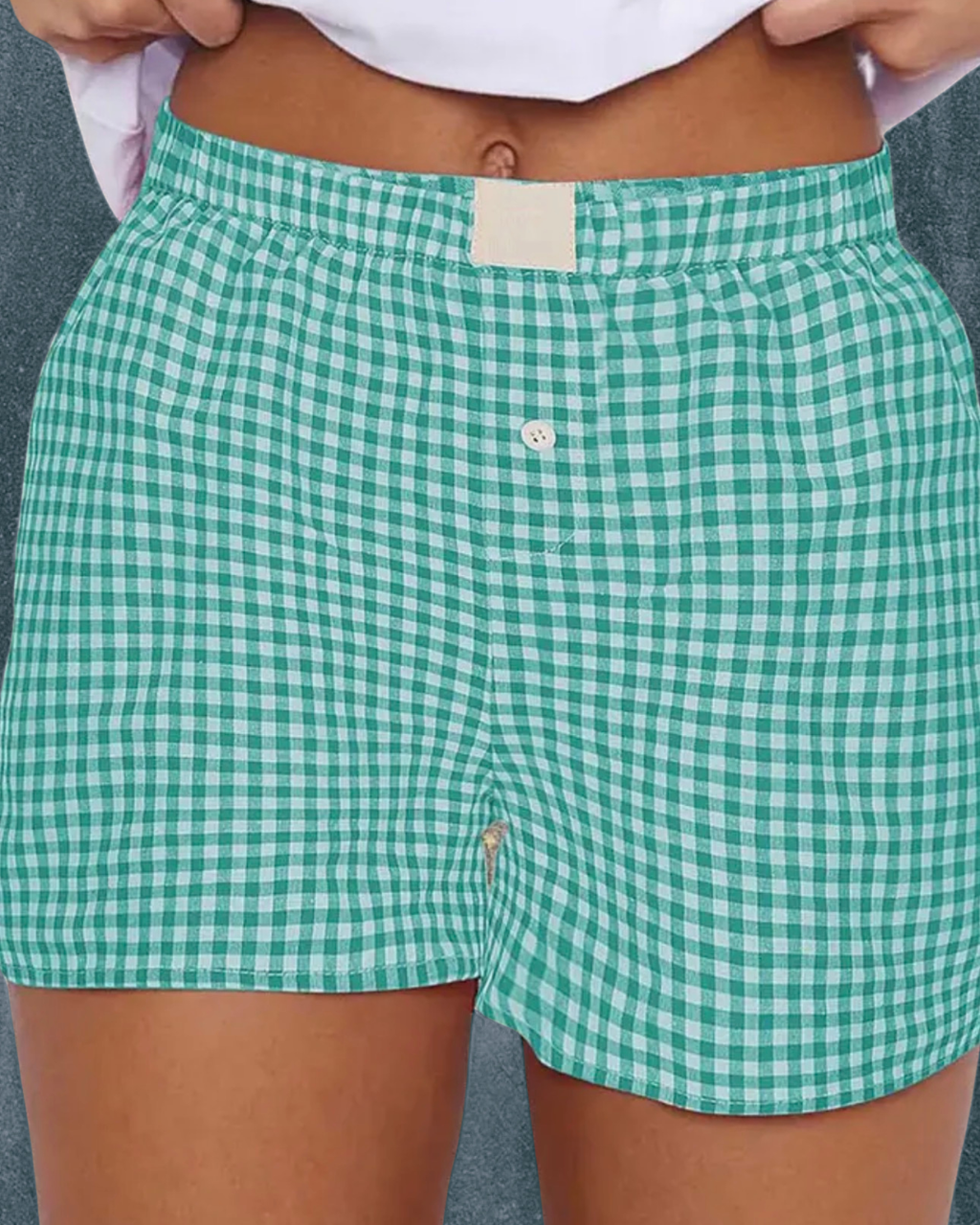 Green Gingham Boxer Shorts