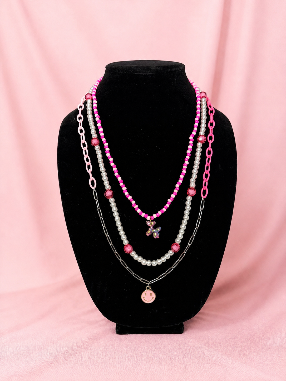 Pink Pearl Smiley Stack