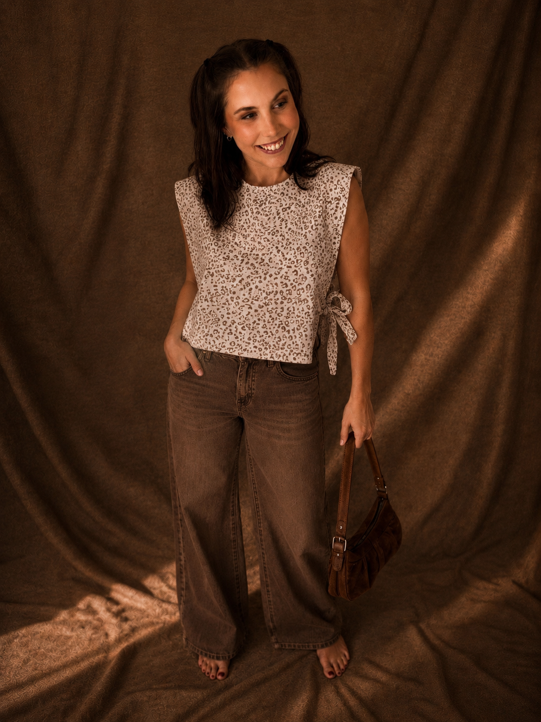 Leopard Side Tie Top